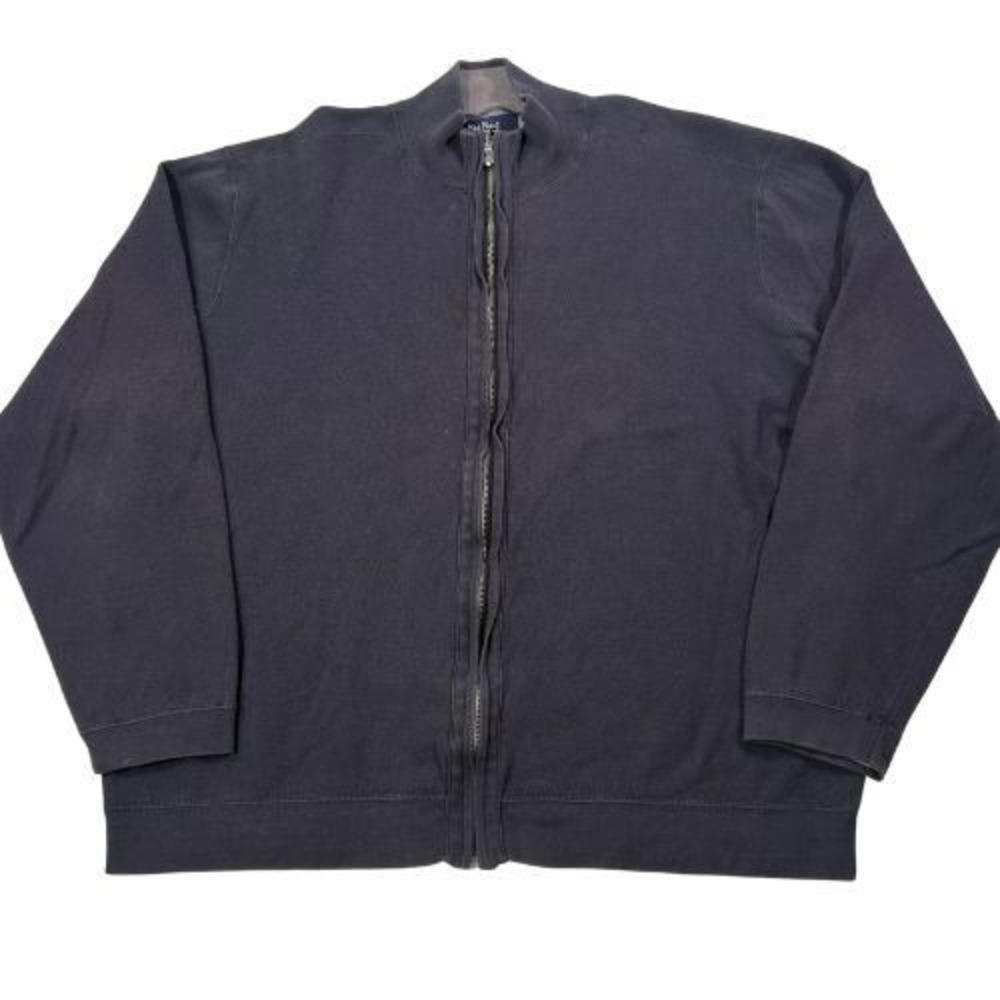 Nat Nast Sweater Mens XL Full Zip Jacket Sweatshirt Black Luxury Originals Faded